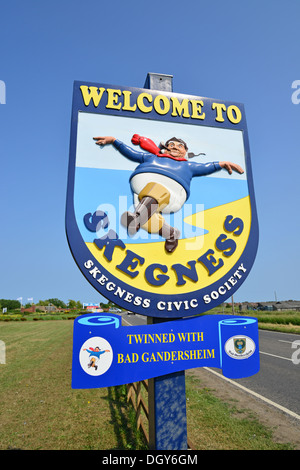 The Jolly Fisherman 'Welcome to Skegness' sign, Skegness, Lincolnshire ...