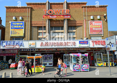 Tower Cinema and amusement arcade, Lumley Road, Skegness, Lincolnshire, England, United Kingdom Stock Photo