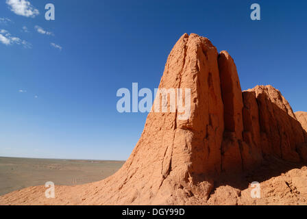 Red rocks, Flaming Cliffs, Gobi Desert, Bayanzag, Gurvan Saikhan National Park, Oemnoegov Aimak, Mongolia, Asia Stock Photo