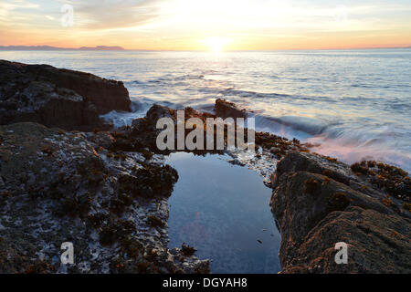 Evening views of the Atlantic from the Rua Reidh Lighthouse, Melvaig, Gairloch, Wester Ross, Scotland, United Kingdom, Europe Stock Photo