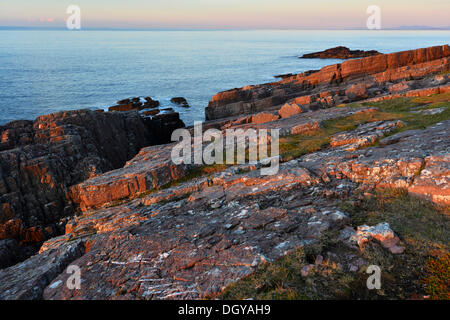 Evening views of the Atlantic from the Rua Reidh Lighthouse, Melvaig, Gairloch, Wester Ross, Scotland, United Kingdom, Europe Stock Photo