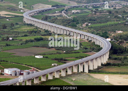 Highway at Alcamo, Sicily, southern Italy, Italy, Europe Stock Photo
