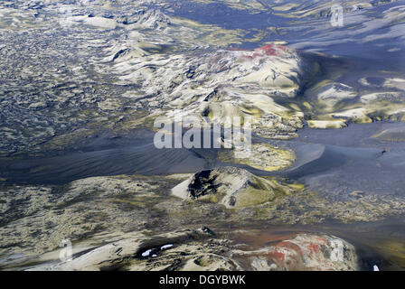 Aerial view, Laki craters, Laki or Lakagígar vulcanic fissure, Iceland, Europe Stock Photo