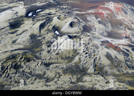 Aerial view, Laki craters, Laki or Lakagígar vulcanic fissure, Iceland, Europe Stock Photo