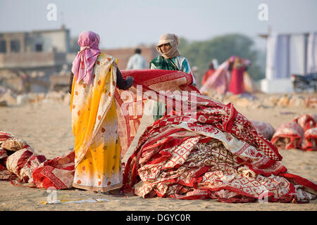 Workers, Sanganer dyeing centre near Jaipur, Rajasthan, India, Asia Stock Photo