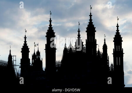 Silhouette, Houses of Parliament, Palace of Westminster, London, England, United Kingdom, Europe