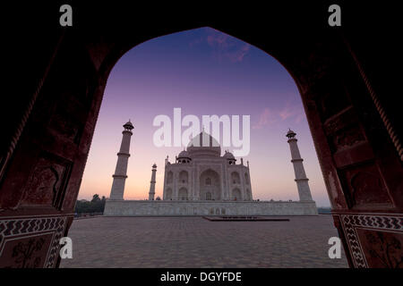 Taj Mahal, mausoleum, UNESCO World Heritage Site, in the evening light, Agra, Uttar Pradesh, India Stock Photo