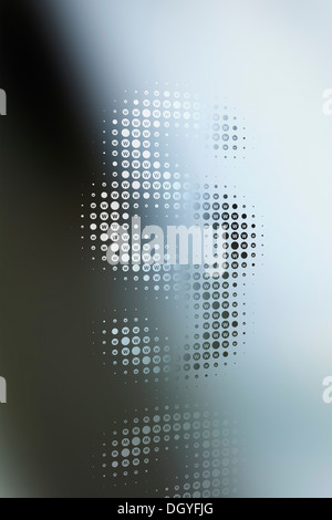 Section sign made from dots containing www signs, reflected on abstract surface Stock Photo