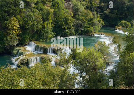 Waterfalls in Krka National Park, Skradin, Sibenik-Knin, Dalmatia, Croatia, Europe Stock Photo