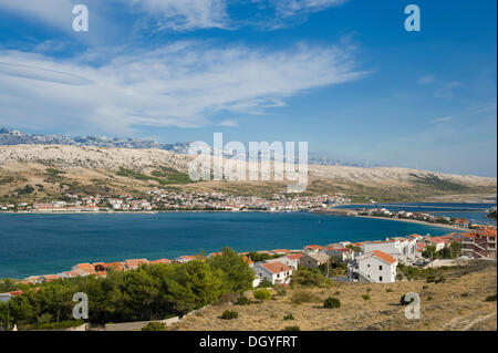 Town of Pag, Pag Island, Adriatic Sea, Gulf of Kvarner, Croatia, Europe Stock Photo