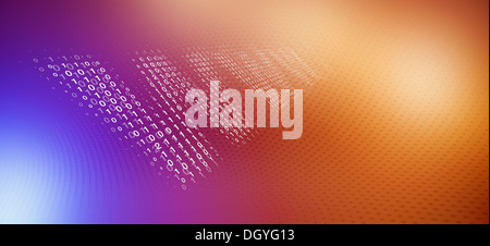 Diminishing www sign made of binary code against dot patterned background Stock Photo