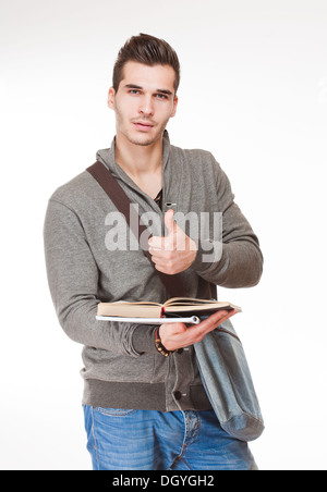 Portrait of a relaxed handsome young male student. Stock Photo