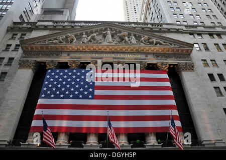 Stock Exchange, Wall Street, Financial District, New York City, North America, USA Stock Photo