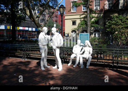 Gay Liberation Monument in Christopher Park, Greenwich Village, New York City, New York, USA, North America Stock Photo