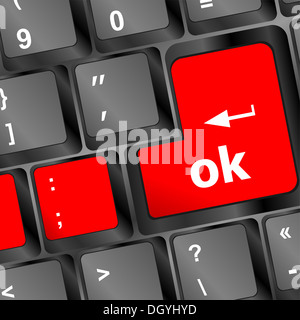 ok button on the keyboard key Stock Photo