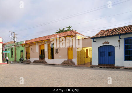 Plaza San Juan de Dios, historic district of Camagueey, Cuba, Caribbean, Central America Stock Photo