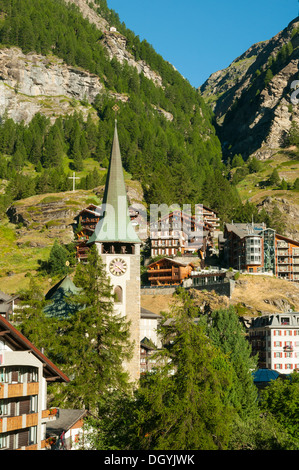 St Peter's Church in Zermatt, Switzerland Stock Photo