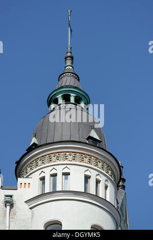 Tower or turret, residential building, Art Nouveau, Helsinki, Uusimaa, Finland Stock Photo