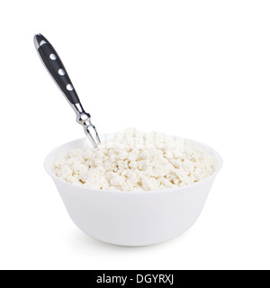 cottage cheese isolated on white background Stock Photo