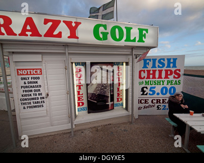 Fast food options on the seafront in Brighton Stock Photo