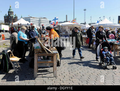 Flea market in the market square at the harbour, Helsinki, Finland, Europe Stock Photo