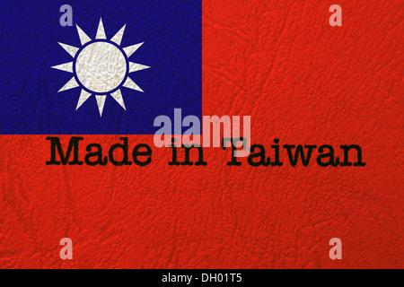 Made in Taiwan text on flag Stock Photo