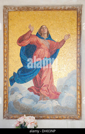 Mosaic, image of the Virgin Mary, La Recoleta Cemetery in Buenos Aires, Argentina, South America Stock Photo