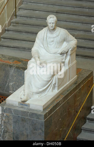 Seated Marble Statue Of King Ludwig I, Lichthof, Atrium Of The LMU ...