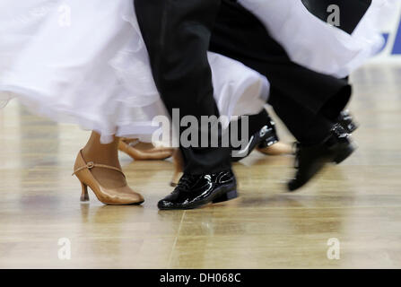 Couple dancing, detail of legs, dance floor, Germany Stock Photo