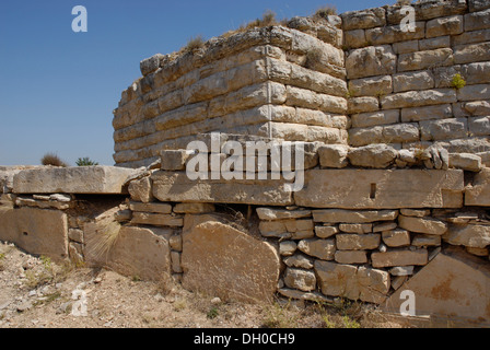 Roman city wall, 2nd Century AD, at the front, a protection wall from the 5th Century AD, Roman town of Asseria near Benkovac Stock Photo