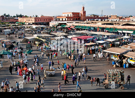 Jamaa el Fna is a square and market place in Marrakesh's Medina quarter (old city) Morocco Stock Photo