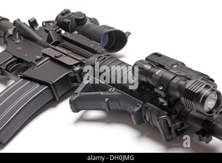 M4A1 carbine close-up on a white background Stock Photo
