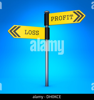 Profit or Loss. Concept of Choice. Stock Photo