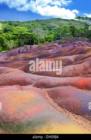 Mauritius- Chamarel-seven-color lands. Stock Photo