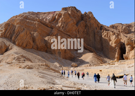 General view of the Valley of the Queens on West Bank of River Nile at Luxor, Egypt Stock Photo