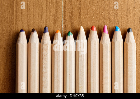 Row of pencils closeup Stock Photo