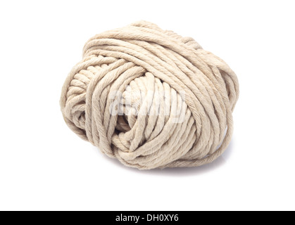 Roll of Rope On White Background Stock Photo