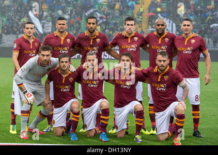 Udine, Italy. 27th Oct, 2013. Roma team group line-up Football / Soccer : Italian 'Serie A' match between Udinese 0-1 AS Roma at Stadio Friuli in Udine, Italy . © Maurizio Borsari/AFLO/Alamy Live News Stock Photo