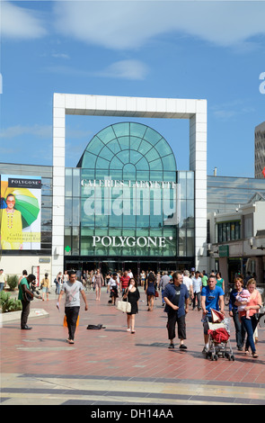 Pedestrian Precinct & Shoppers Outside the Polygone Shopping Center, Commercial Center or Shopping Mall Montpellier France Stock Photo