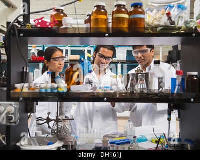 Scientists working in laboratory Stock Photo