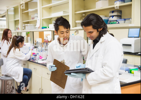 Scientists working in laboratory Stock Photo