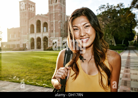 Korean student smiling on campus Stock Photo - Alamy