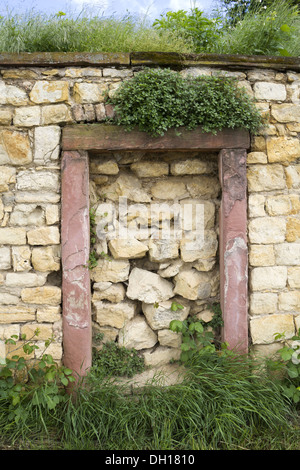 bricked-up passage Stock Photo
