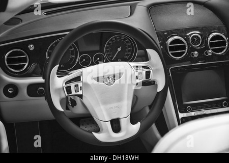 Cab Bentley Continental GT. Black and White Stock Photo