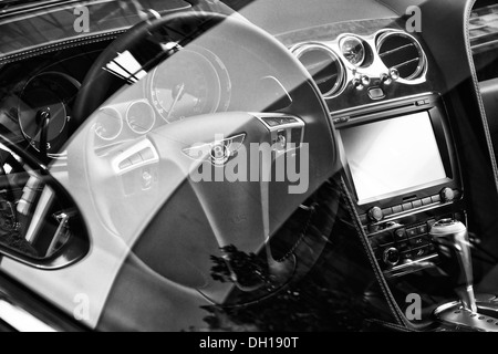 Cab Bentley Continental GT. Black and White Stock Photo