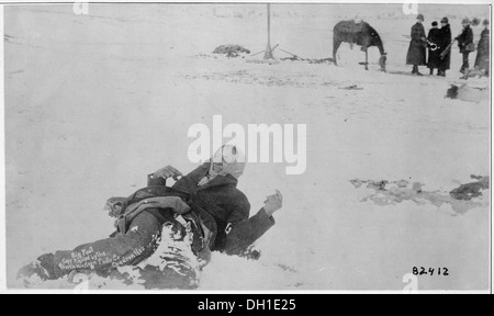 Big Foot, leader of the Sioux, captured at the battle of Wounded Knee, S.D. Here he lies frozen on the snow-covered... 530805 Stock Photo