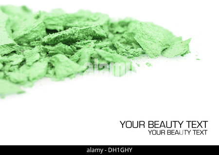 Crushed eyeshadows on white. Beauty concept Stock Photo