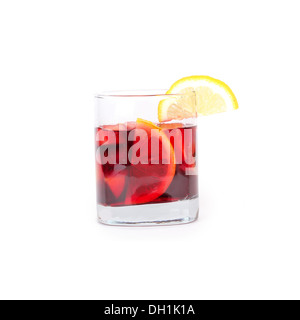 Sangria in glass, isolated on white Stock Photo