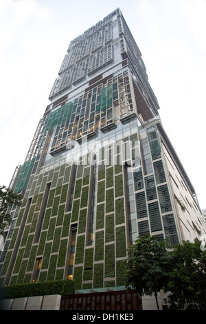 Building of Mukesh Ambani home Antilia Mumbai Maharashtra India Asia Stock Photo