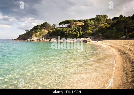 Sant Francesc beach in Blanes, Catalonia, Spain Stock Photo